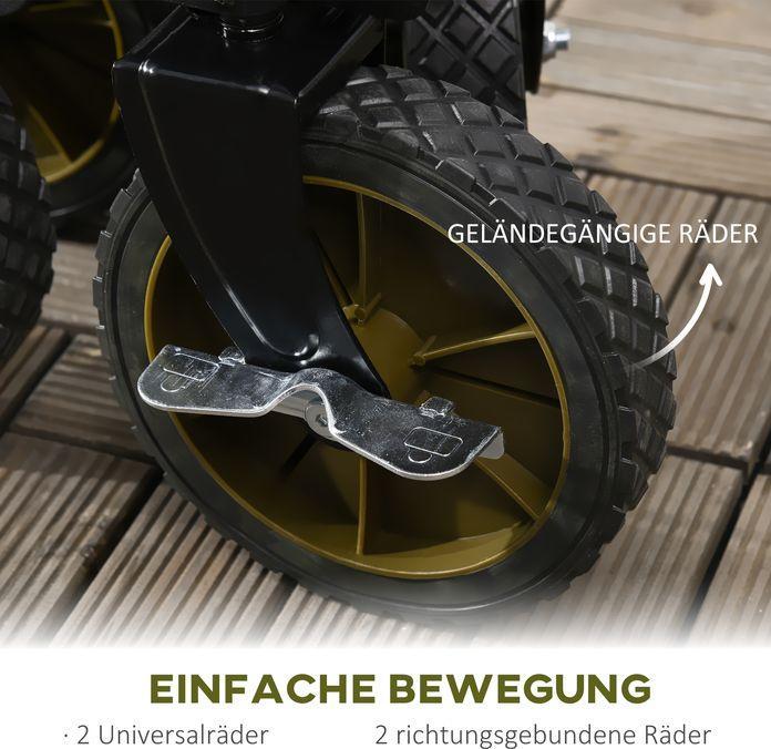 Produktbild Swisshandel24 Bollerwagen Faltbar, Handwagen mit Räder, Bremsen, Tragetasche, 125L Grün