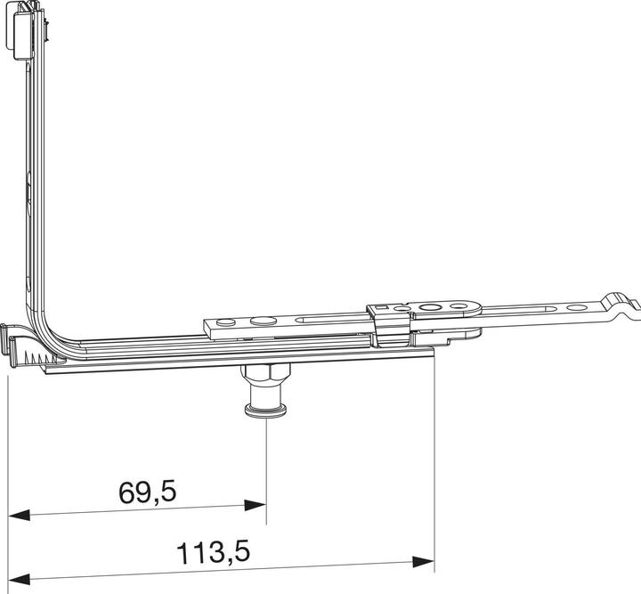 Actual product image Maco MM corner drive for threshold 18L, FFB 260-1800 mm, silver (209881)