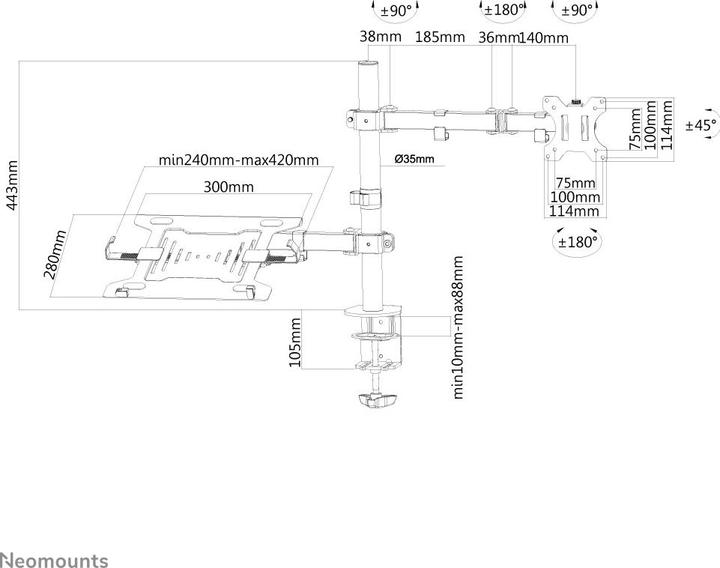 Actual product image Neomounts FPMA-D550NOTEBOOK (Table, 32")