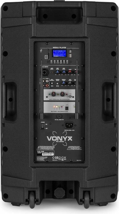 Actual product image speaker met Bluetooth - Vonyx VSA700-BP - met draadloze microfoon en headset microfoon - 1000W (Active, 1x 500 W)