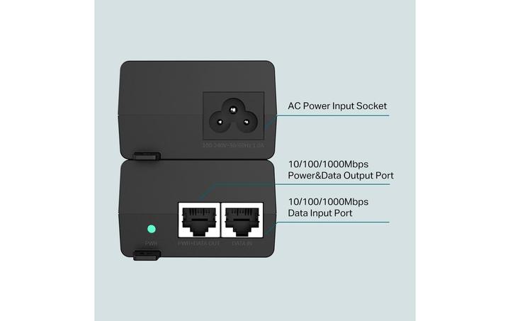Immagine prodotto TP-Link Adattatore iniettore PoE+ TL-POE160S Porte LAN Ethernet (RJ-45) 1x10 (802,3at (PoE+), 802.3af (PoE), 30 W)