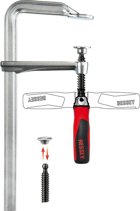 Immagine prodotto Bessey Morsetto a vite interamente in acciaio con maniglia pieghevole GZ50-12KG 500/120 (500 mm)