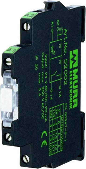 Produktbild Murr Elektronik MIRO 6.2 Optokopplermodul IN: 30 VDC - OUT: 48 VDC 1 A 6.2 mm Schraubklemme
