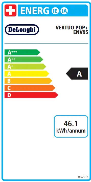 Energy Label De'Longhi DeLonghi Nespresso ENV95.S Vertuo Pop+Deluxe (NESPRESSO Vertuo)