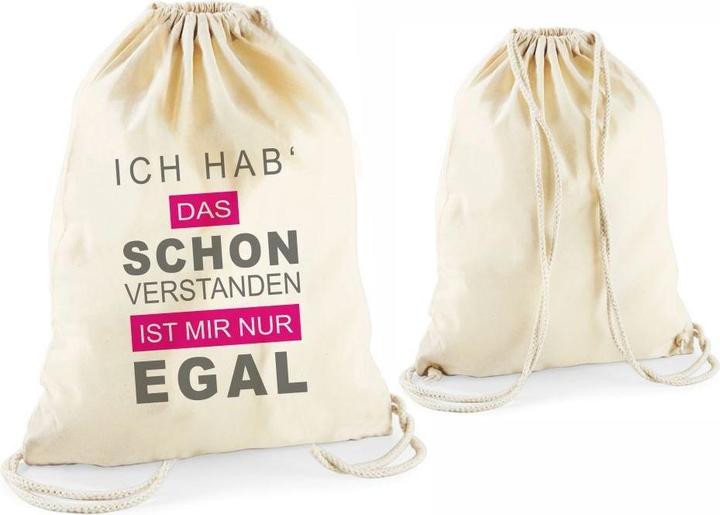 Produktbild 4you Design Statement-Turnbeutel "Ich hab das schon verstanden. Ist mir nur egal" natur"