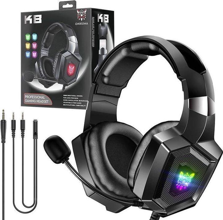 Onikuma Gaming headphones K8 Black (Cable)