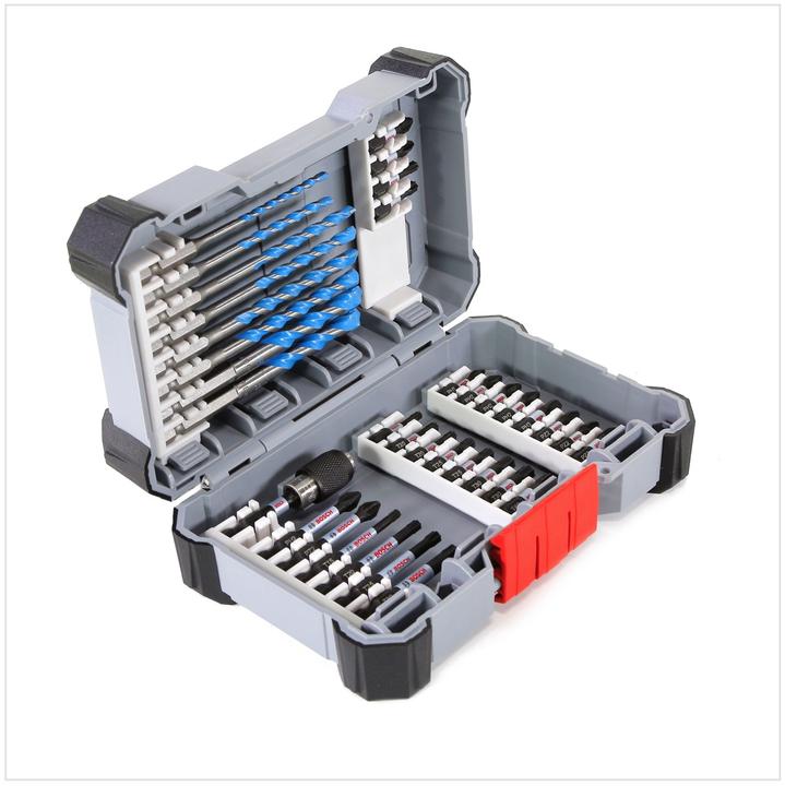 Actual product image Bosch Professional Zubehör Pick and Click Multi Construction Drill and Impact Control Screwdriver bit set (Hexagon socket TX M20, Hexagon socket TX M30, Hexagon socket TX M15, Hexagon socket TX M25, Hexagon socket TX M40, Cross Phillips PH M1, Cross Phillips PH M2, Cross Pozidriv PZ M2, Cross Phillips PH M3, Cross Pozidriv PZ M3)