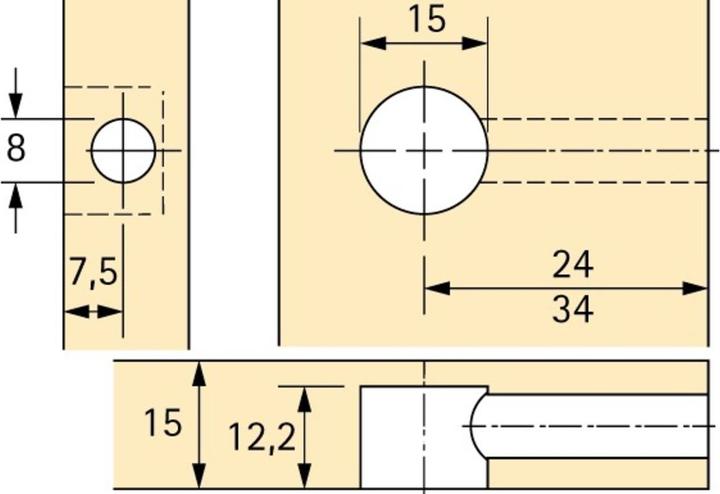 Actual product image Hettich Eccentric connecting fitting Rastex 15, for 15 mm shelves (Connection fitting, 1 pcs.)