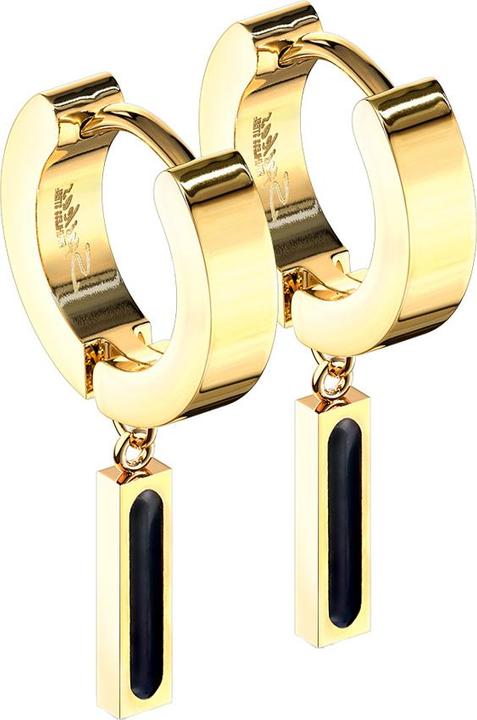 Produktbild Star Piercing Ohrring zum Klappen vergoldet Anhänger Balken (ohne Messing, Chirurgenstahl 316L)