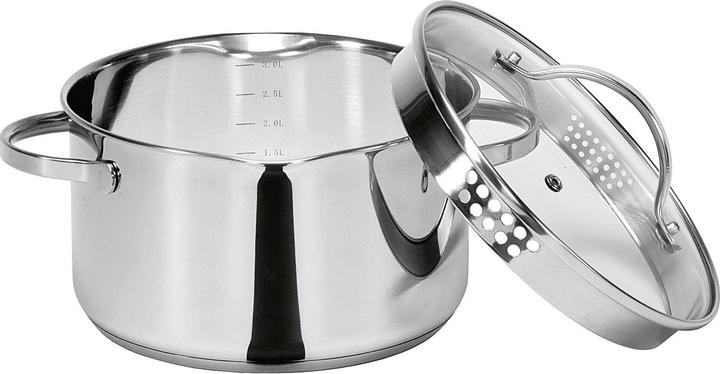 Produktbild Krüger Kochtopf mit Ausguss 1,5 l Ø16cm Edelstahl (16 cm, Kochtopf, Edelstahl)