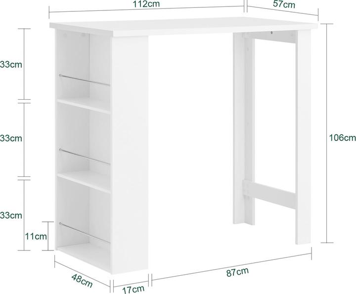 Actual product image SoBuy Bar table (112 x 57 x 106.5 cm)