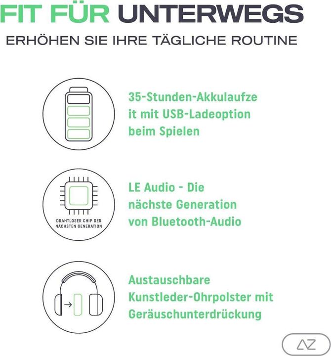 Produktbild AceZone A-Spire kabelloses Gaming-Headset schwarz (Kabellos, Kabelgebunden)