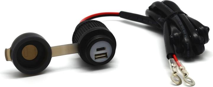 Actual product image Albrecht Duo USB A+C socket motorbike 12/24V