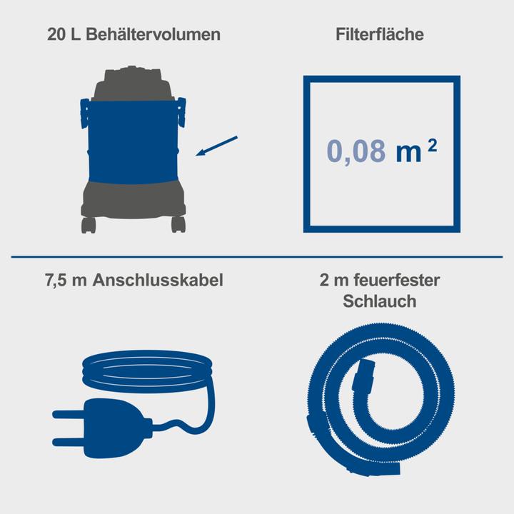 Actual product image Scheppach Spray and wash vacuum cleaner SprayVac20 (Wet dry vacuum cleaner)