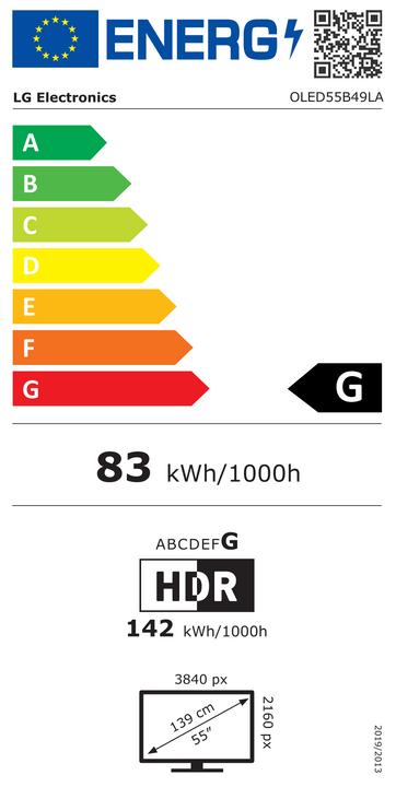 Energie-Label LG OLED55B49LA (55", B4, OLED, 4K, 2024)