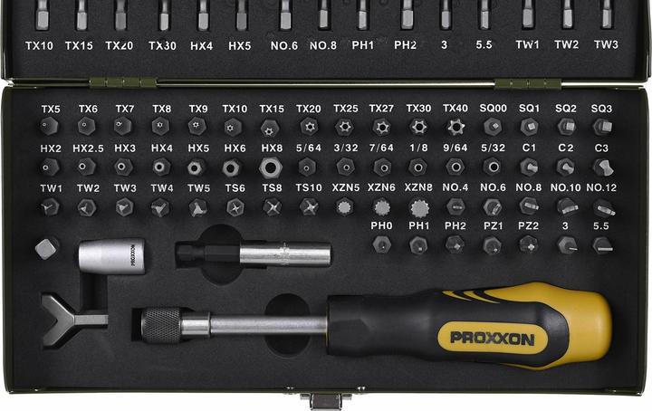 Actual product image Proxxon Super safety and special bit set (Tri-Wing M3, Tri-Wing M4, Tri-Wing M5, Cross Phillips PH M0, Cross Pozidriv PZ M1, Hexagon socket TX M8, Hexagon socket TX M10, Hexagon socket TX M15, Hexagon socket TX M20, Hexagon socket TX M30, Tri-Wing M2, Cross Phillips PH M1, Cross Phillips PH M2, Hexagon socket TX M5, Hexagon socket TX M6)