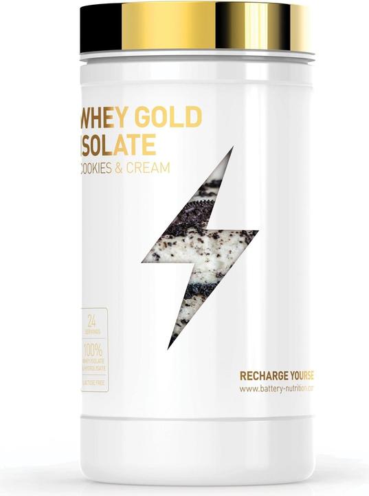 Produktbild Battery Nutrition Whey Gold Isolate (Cookies & Cream, 1 Stk., 600 g)