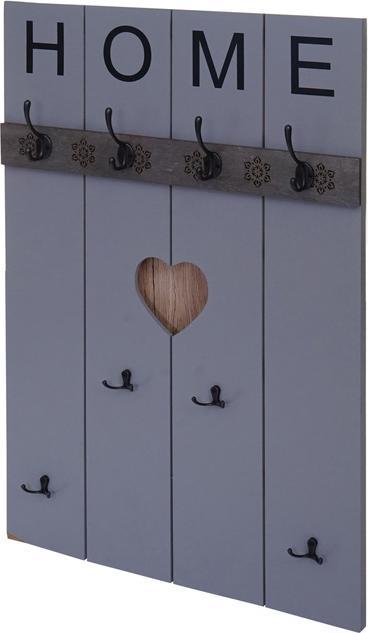 Actual product image Mendler Wall coat rack HWC-C89 Home, shabby look vintage, 8 hooks 91x60cm - grey-blue
