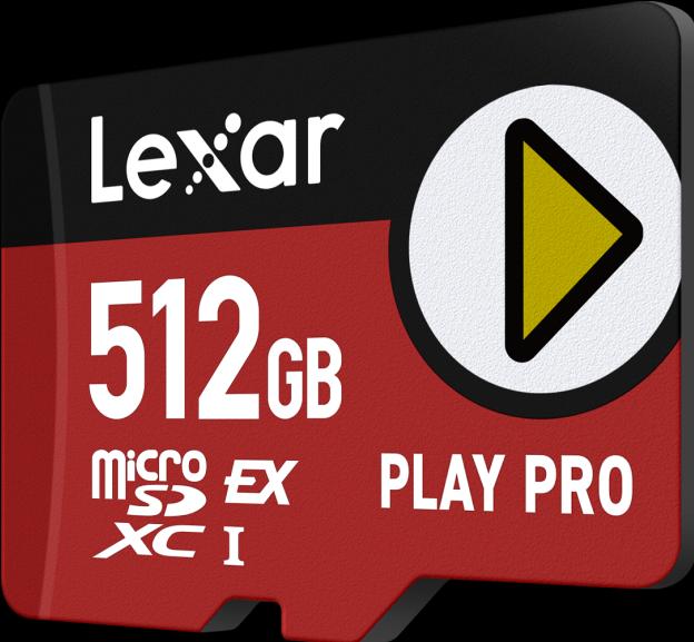 Actual product image Lexar MEMORY MICRO SDXC 512GB UHS-I/PLAY LMSXPS0512G-BNNNG (512 GB, microSDXC, U3, UHS-I)
