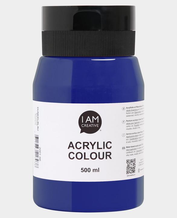 Produktbild I Am Creative Basic Acryl, Acrylfarbe auf Wasserbasis, 500 ml (Dunkelblau, 500 ml)