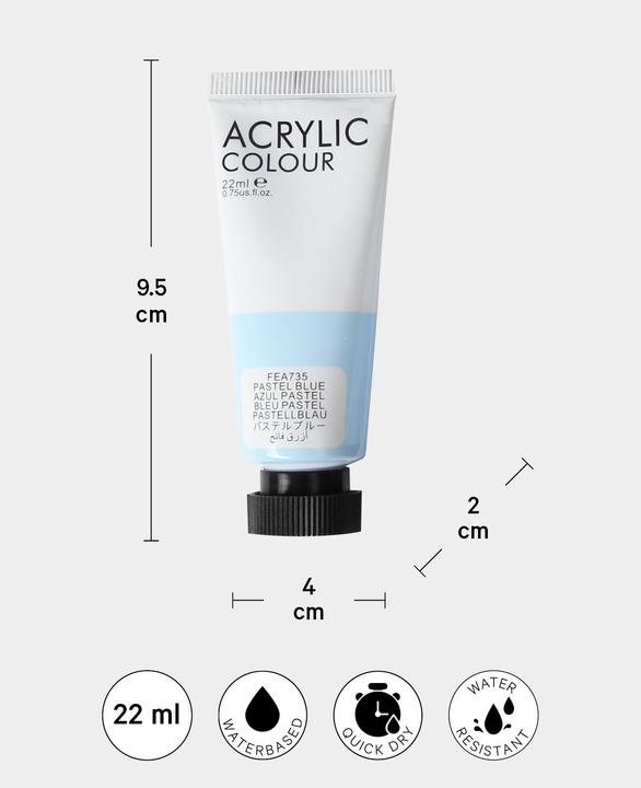 Actual product image I Am Creative Basic acrylic set (Colored, Pastel, 176 ml)