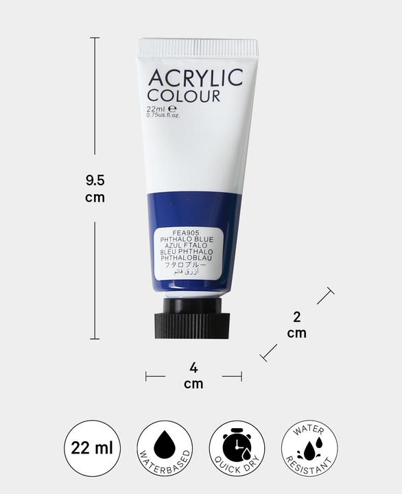 Immagine prodotto I Am Creative Set acrilico di base, colori acrilici a base d'acqua (Colorato, 22 ml)