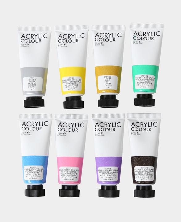Image du produit I Am Creative Basic Acryl Set, peinture acrylique à base d'eau (Multicolore, Métallique, 22 ml)