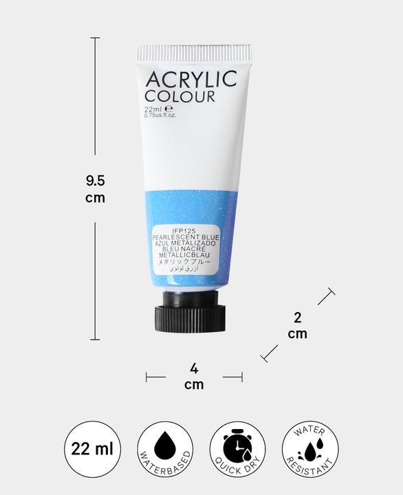 Image du produit I Am Creative Basic Acryl Set, peinture acrylique à base d'eau (Multicolore, Métallique, 22 ml)