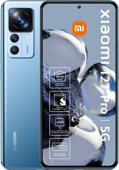 Xiaomi 12T Pro (256 Go, Bleu, 6.67", Double SIM, 200 Mpx, 5G)