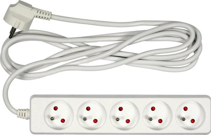 Image du produit Toya Rallonge électrique avec mise à la terre, 5 prises, 3 m, 72506 (3 m)