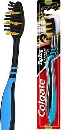 Colgate Zick -Zack -Holzkohle, Zahnbürste, mittel, 1 Stück (Mittel, 1 x)