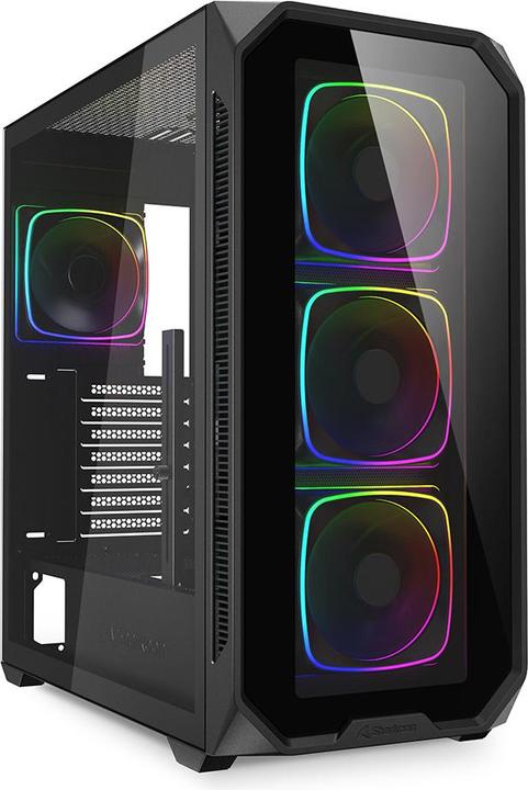 Actual product image Sharkoon AK5G RGB Black ATX (black) (ATX, Mini-ITX, mATX)