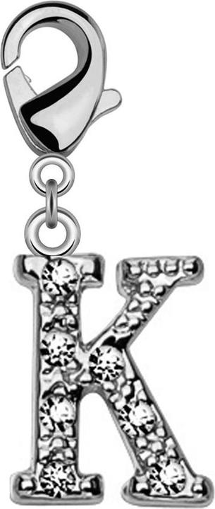 Produktbild Star Piercing Anhänger mit Kristall Buchstabe K (Messing)