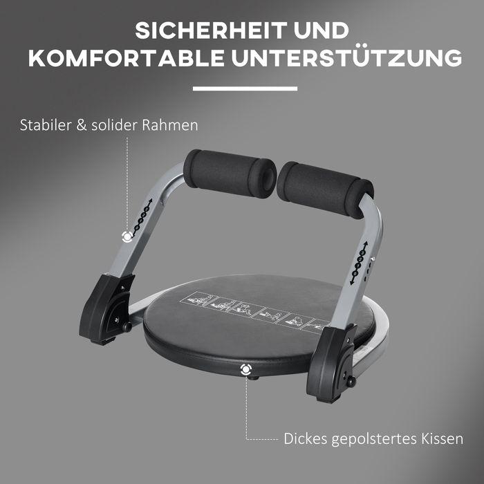 Image du produit Swisshandel24 Exerciseur d'abdominaux, multifonctionnel, 3 résistances, pliable, léger, châssis en acier, noir