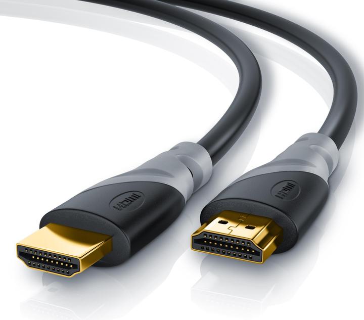 Actual product image CSL HDMI cable 2.0b - 4k Ultra HD 2160p - High Speed - 3D Ready - 3 x shielded - HDMI 2.0b 2.0a 2.0 (1 m, HDMI)