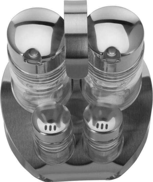 Actual product image Westmark 4-piece set cruet salt. Pepper. Vinegar & Oil "Vienna