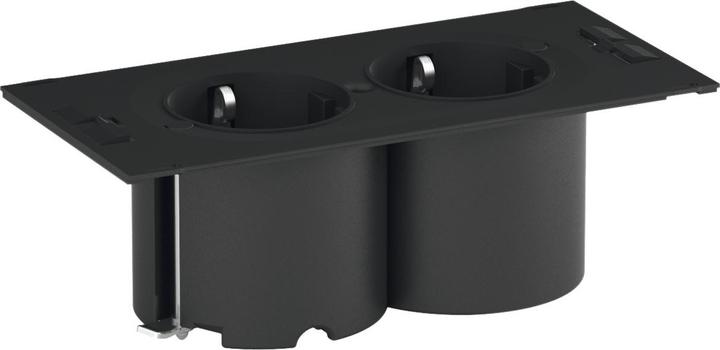 Productafbeelding Bachmann DUE Indoor 2AC Uitgangen 2m Zwarte Verlengkabel (2 x, CEE 7/3, 2 m)