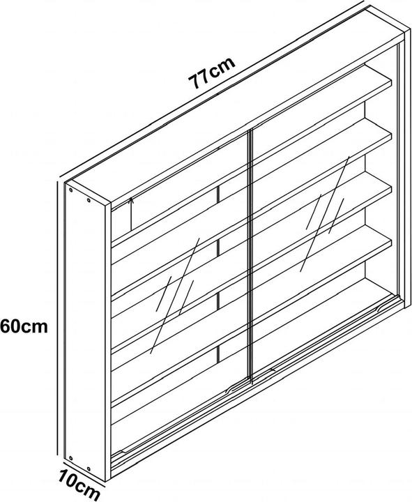 Actual product image VCM Wooden Glass Hanging Display Case Wall Display Case Collectors Deco Showcase Agisa L (77 x 10 x 60 cm)