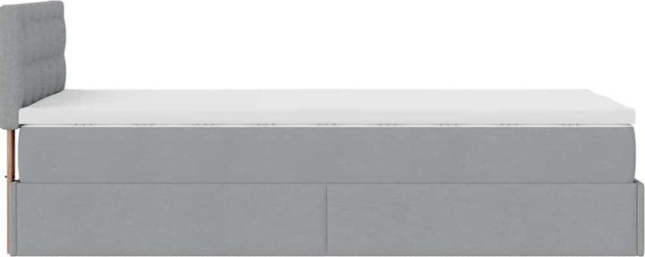Produktbild VidaXL Ottoman-Bett mit Matratze Hellgrau 100x200 cm Stoff (100 x 200 cm)