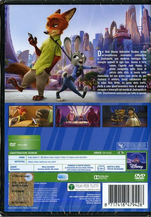 Immagine prodotto Zootropolis (DVD, 2016, Arabo, Inglese, Italiano)