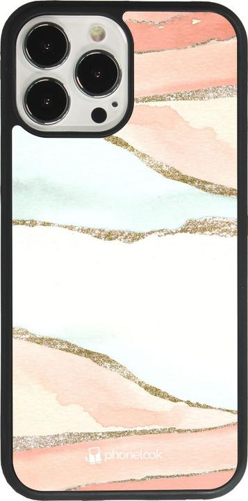 Actual product image PhoneLook Coque Silicone rigide noir Shimmering Orange (Apple iPhone 13 Pro Max)
