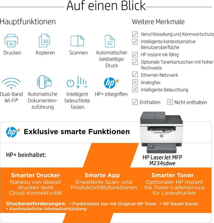 Produktbild HP Laserjet Mfp M234Sdwe (Laser, Schwarz-Weiss)