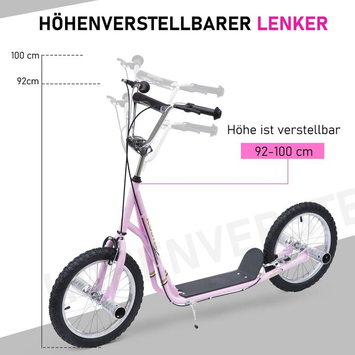 Immagine prodotto Homcom Monopattino per bambini con freno a mano, pneumatici extra spessi, manubrio regolabile in altezza