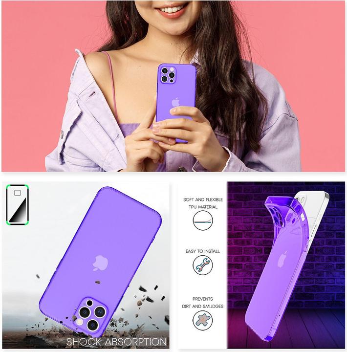 Produktbild Nalia Klare Neon Handyhülle (Apple iPhone 12 Pro)