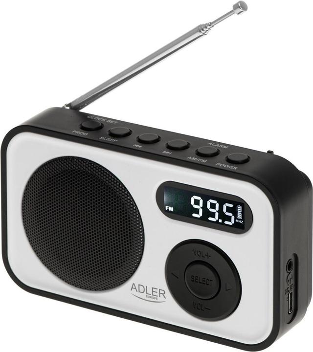Immagine prodotto Adler Interactive solution | PLL AM/FM Digital Radio | AD 1906 | Alarm function | White/Black (PLL, FM, AM)