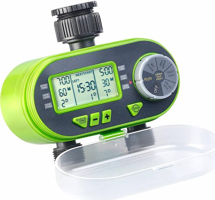 Produktbild Royal Gardineer Digitaler Bewässerungscomputer BWC-200 mit 2 Anschlüssen & Regensensor