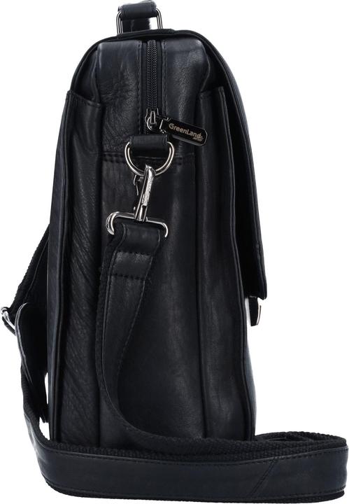 Actual product image Greenland Nature Black Nappa briefcase leather 40 cm laptop compartment