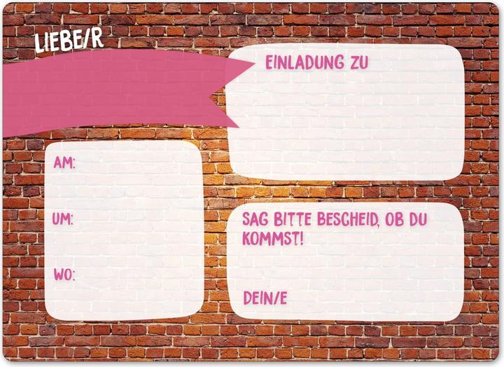 Produktbild Papierdrachen Geburtstags Einladungskarte Jugendlich Mädchen (12 Stk.)