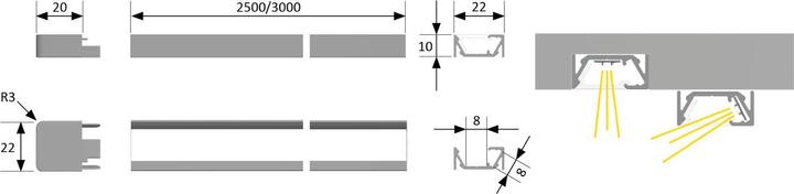 Produktbild Halemeier LED Ein-/Anbauprofile ChannelLine G1 mit Lichtblende
