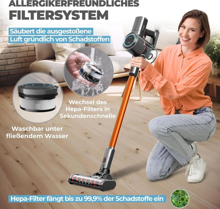 Produktbild KLAMER Akkustaubsauger, 420 Watt, 2 Akkus und mit verschiedenen Aufsätzen